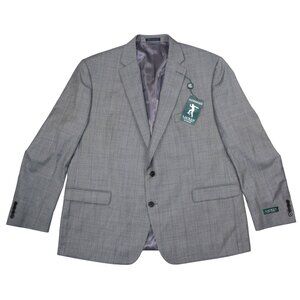 Ralph Lauren Lattimore Windowpane Plaid Sport Coat Blazer 48 Regular NWT Grey